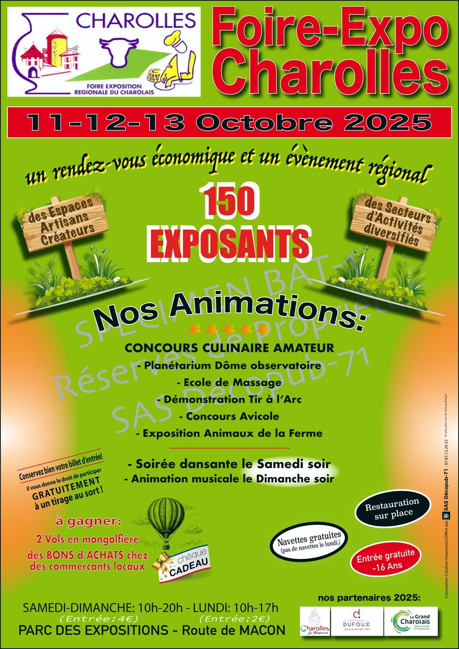 AFFICHE FOIRE CHAROLLES exposants AFFICHE FOIRE CHAROLLES exposants