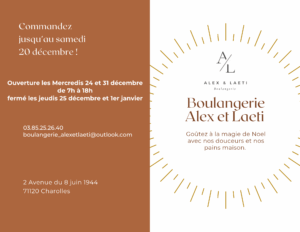 carte de noel boulangerie Charolles