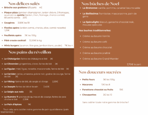 carte de noel boulangerie Charolles