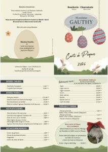 carte paques boucherie Gauthy Charolles